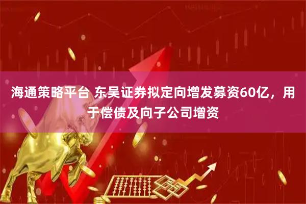 海通策略平台 东吴证券拟定向增发募资60亿，用于偿债及向子公司增资